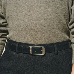 Black/brown 30 mm reversible leather belt