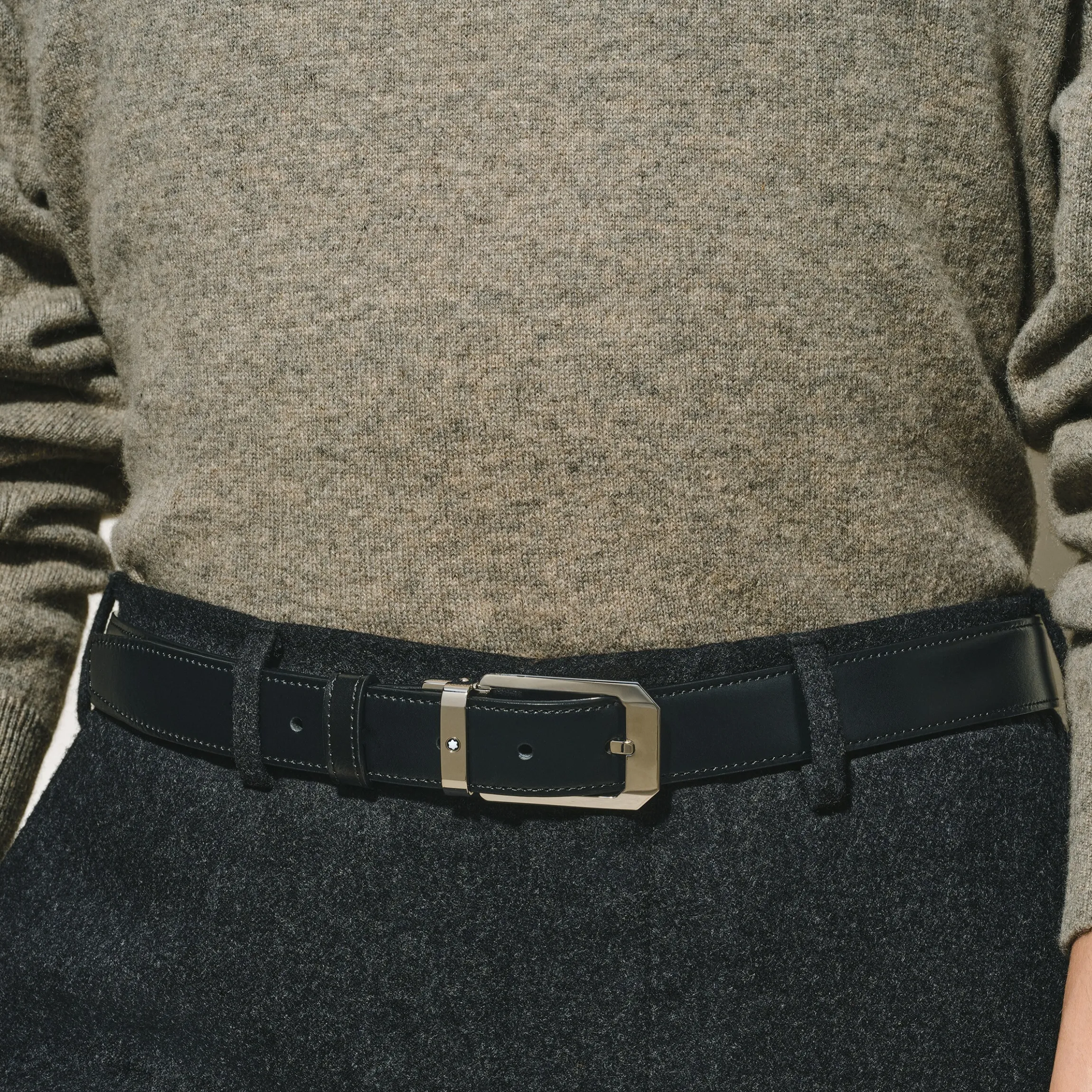 Black/brown 30 mm reversible leather belt
