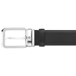Black 35 mm leather belt