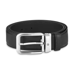 Black 35 mm leather belt