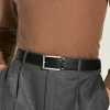 Black 35 mm leather belt