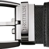 Black 35 mm leather belt