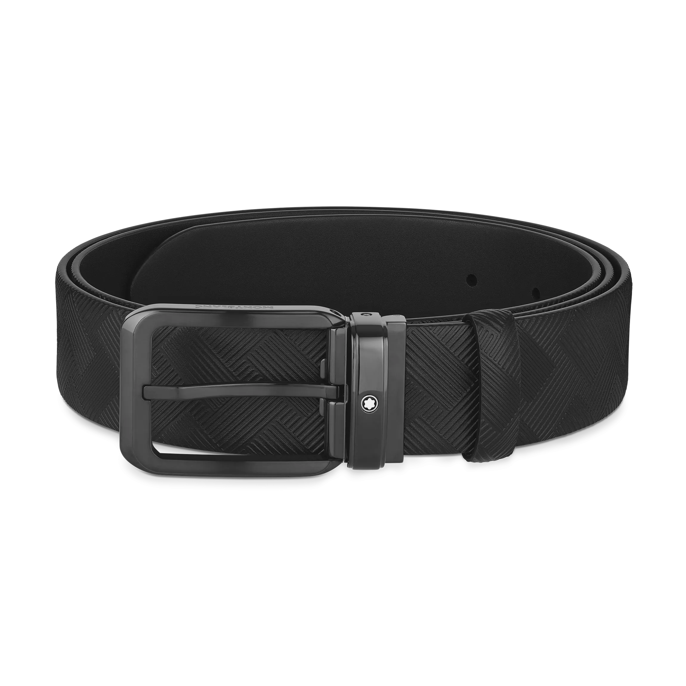 Black 35 mm reversible leather belt