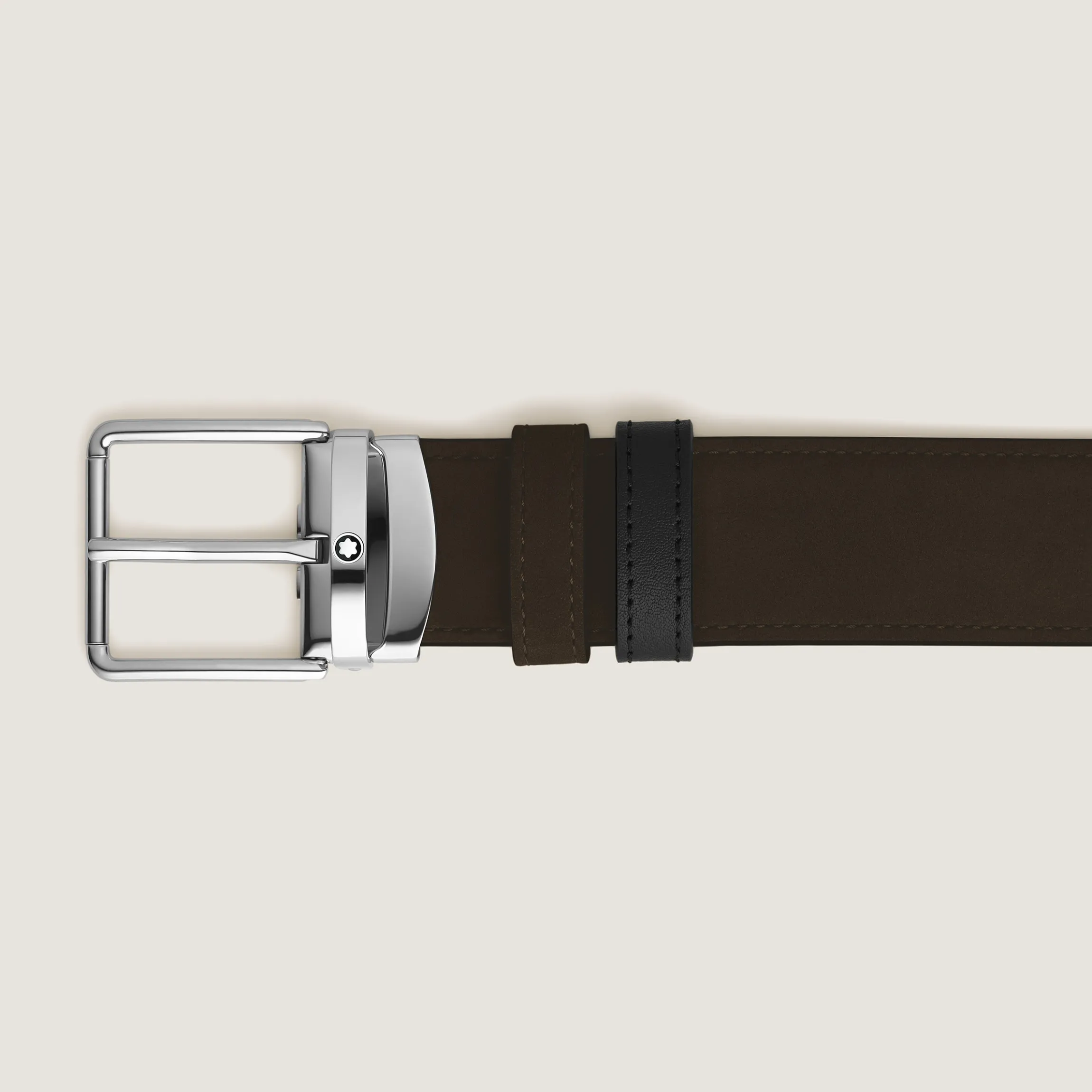 Everyday buckle brown/black 35mm reversible leather belt
