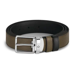 Everyday buckle khaki/black 30mm reversible leather belt