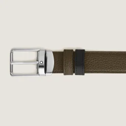 Everyday buckle khaki/black 30mm reversible leather belt