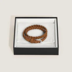 Horseshoe Buckle Adjustable Bracelet in Suede Leather