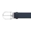 Horseshoe buckle black/blue 35 mm reversible leather belt
