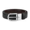 Horseshoe buckle black/brown 30 mm reversible leather belt