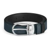 Horseshoe buckle velvet blue/black 30mm reversible leather belt