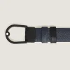 Horseshoe light buckle midnight blue/black 30mm reversible leather belt