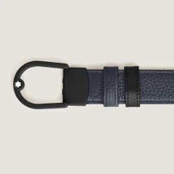 Horseshoe light buckle midnight blue/black 30mm reversible leather belt