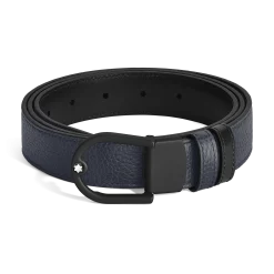 Horseshoe light buckle midnight blue/black 30mm reversible leather belt