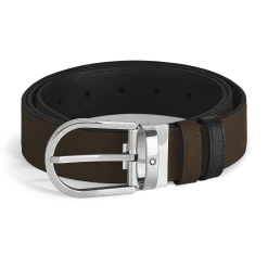 Horseshoe 35 mm Reversible Belt in Suede Leather