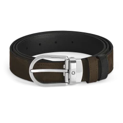 Horseshoe 30 mm Reversible Belt in Suede Leather