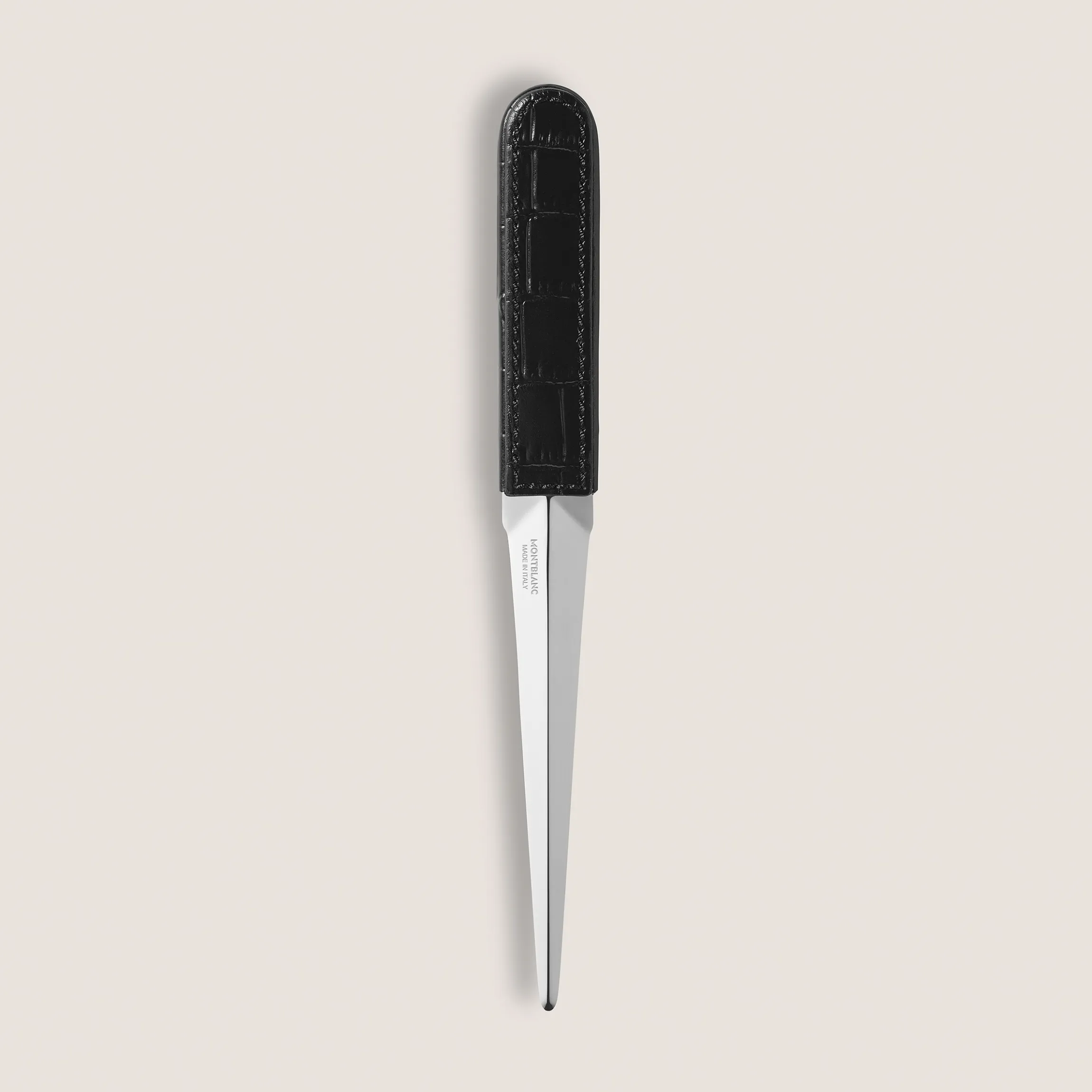 Letter Opener, Croco-Embossed Leather, Black