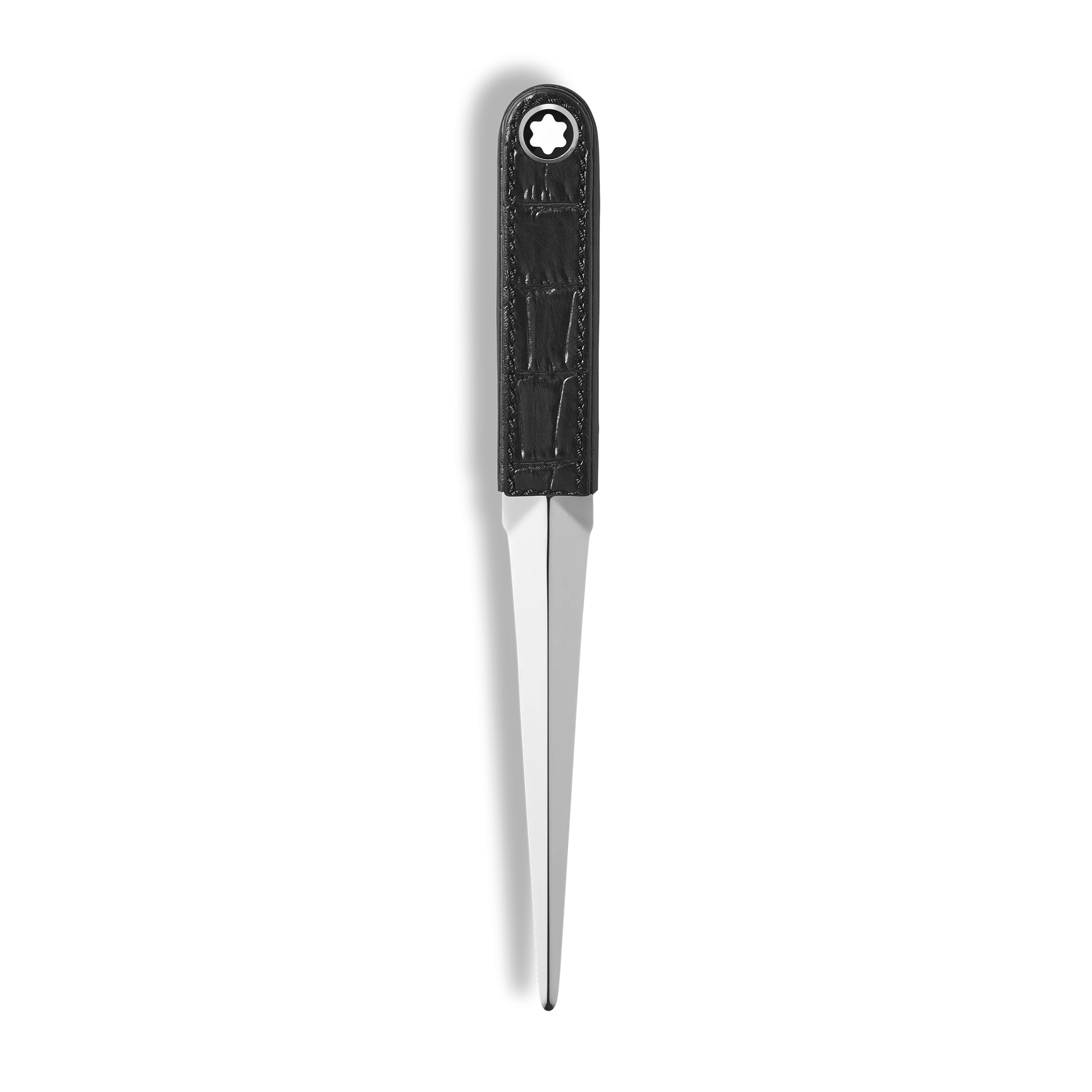 Letter Opener, Croco-Embossed Leather, Black