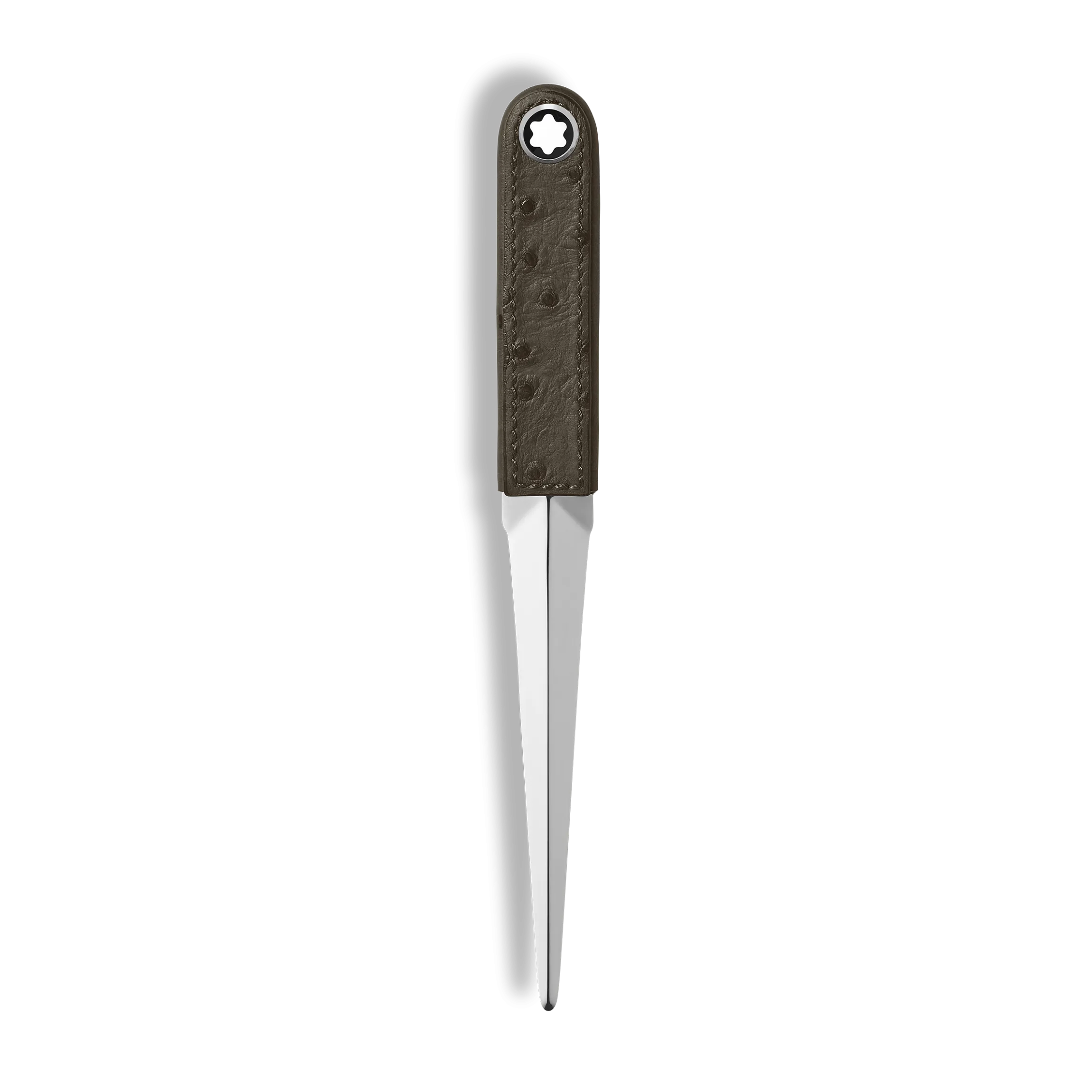 Letter Opener, Ostrich-Embossed Leather, Khaki