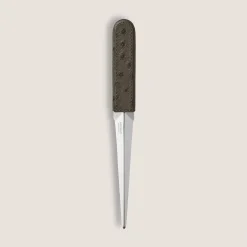 Letter Opener, Ostrich-Embossed Leather, Khaki