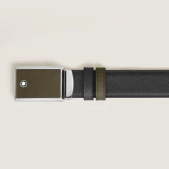 Marquetry Plate 30 mm Reversible Belt in Sartorial Leather