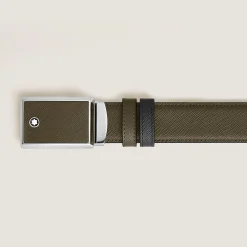 Marquetry Plate 30 mm Reversible Belt in Sartorial Leather