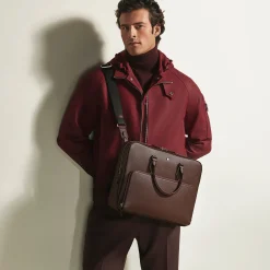 Medium Briefcase with Pocket in Sartorial Leather