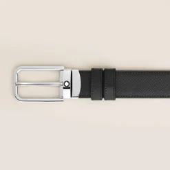 30 mm Reversible Belt in Sartorial Leather with Rectangular Buckle