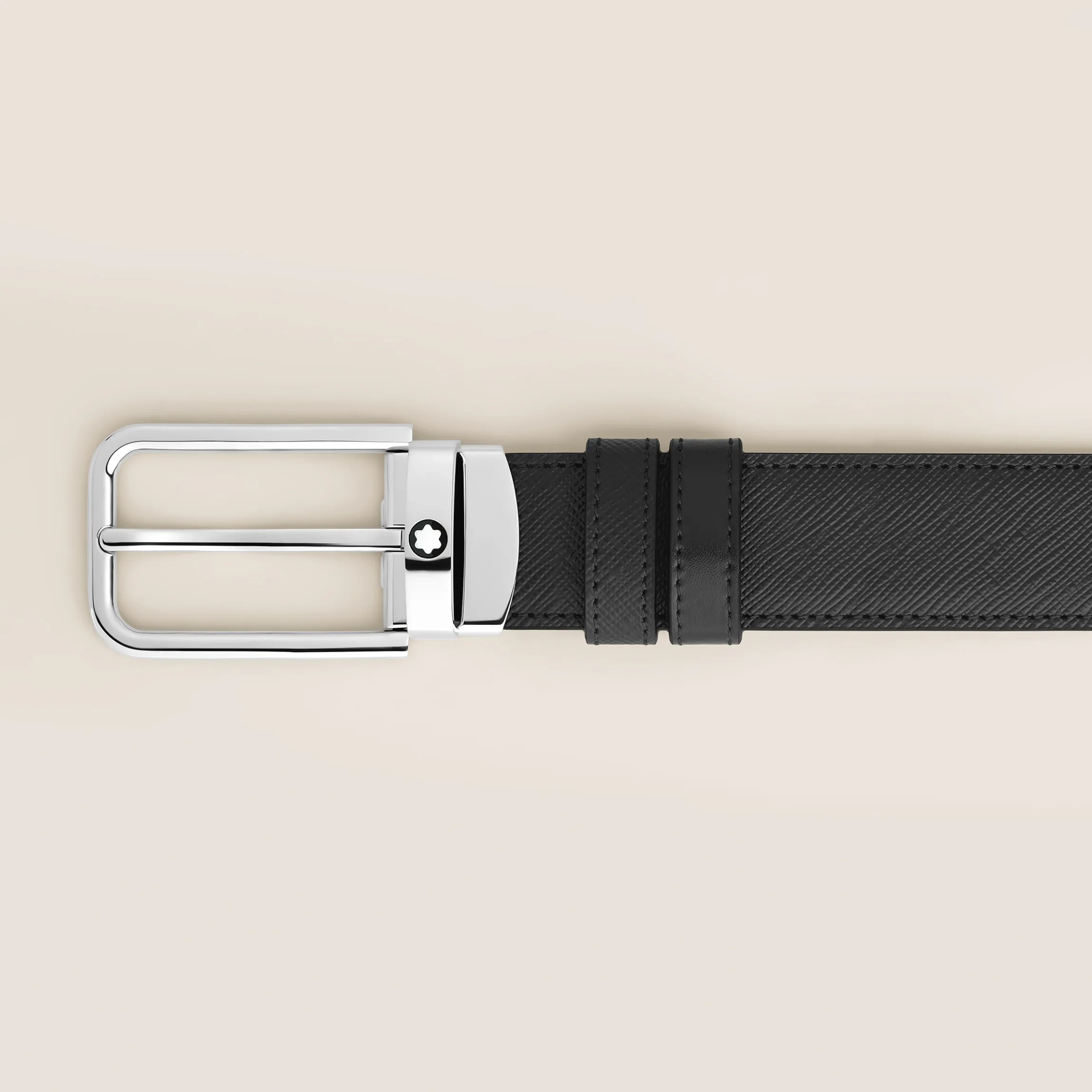 30 mm Reversible Belt in Sartorial Leather with Rectangular Buckle