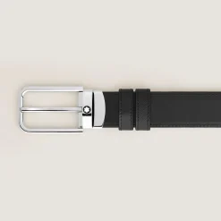 30 mm Reversible Belt in Sartorial Leather with Rectangular Buckle