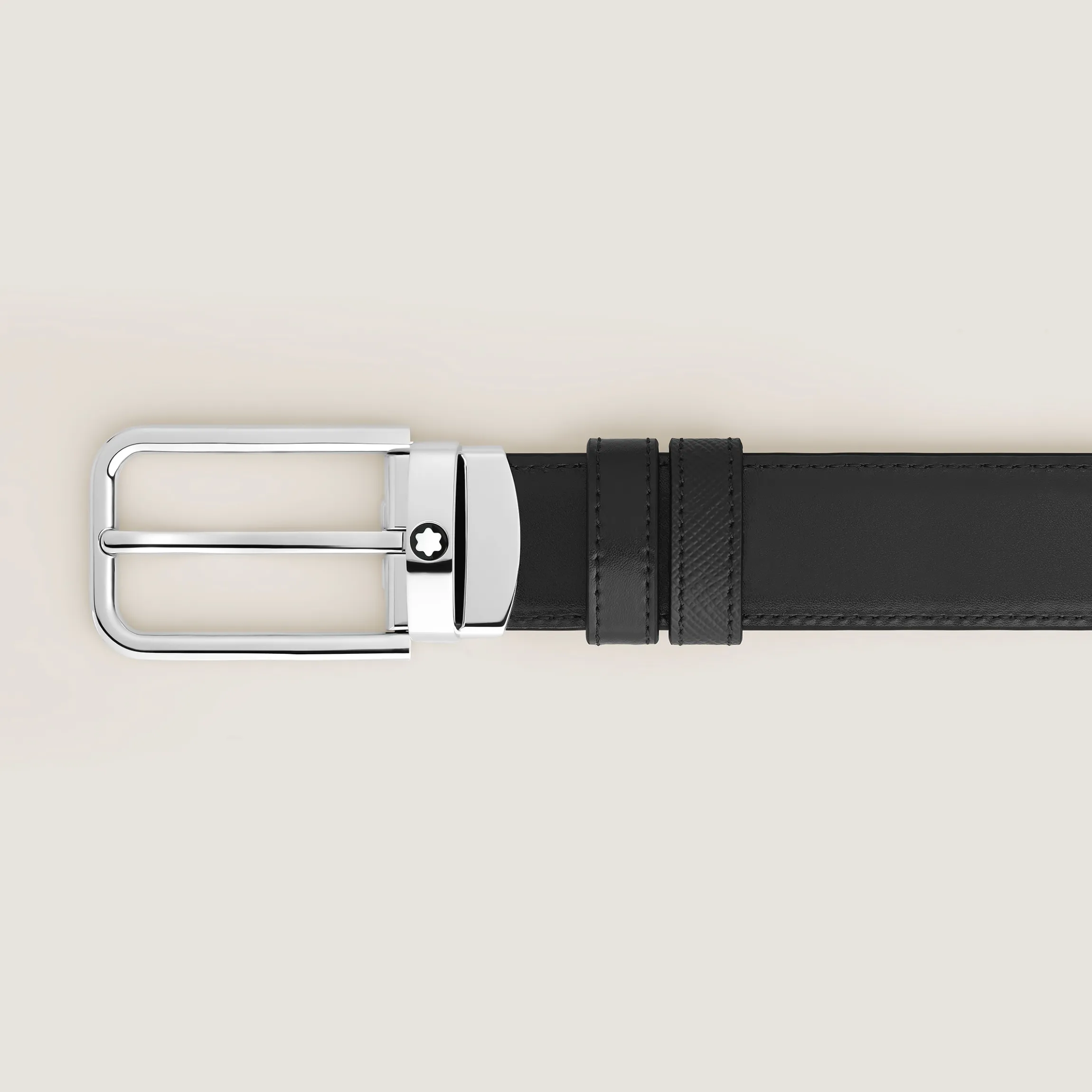 30 mm Reversible Belt in Sartorial Leather with Rectangular Buckle