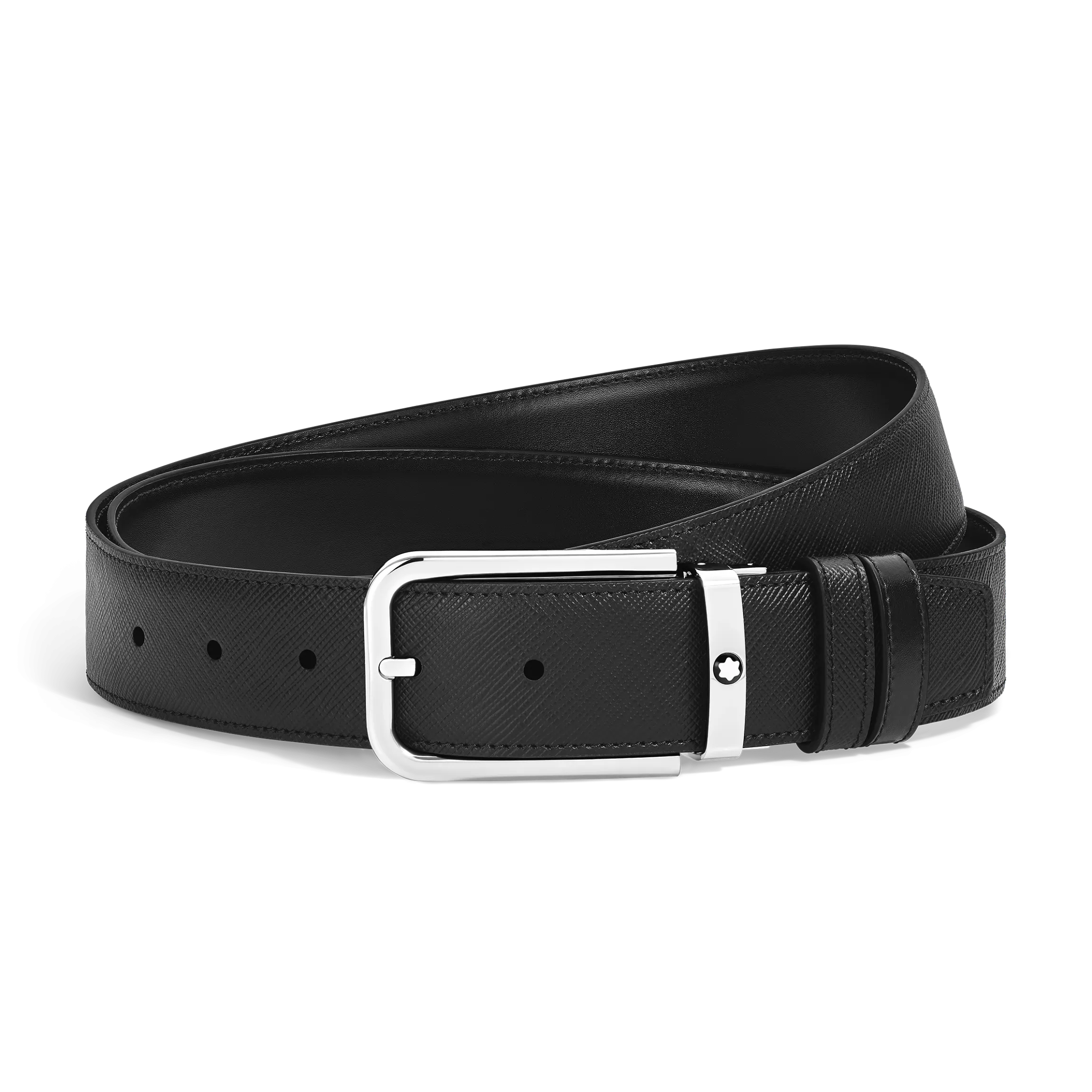 35 mm Reversible Belt in Sartorial Leather with Rectangular Buckle