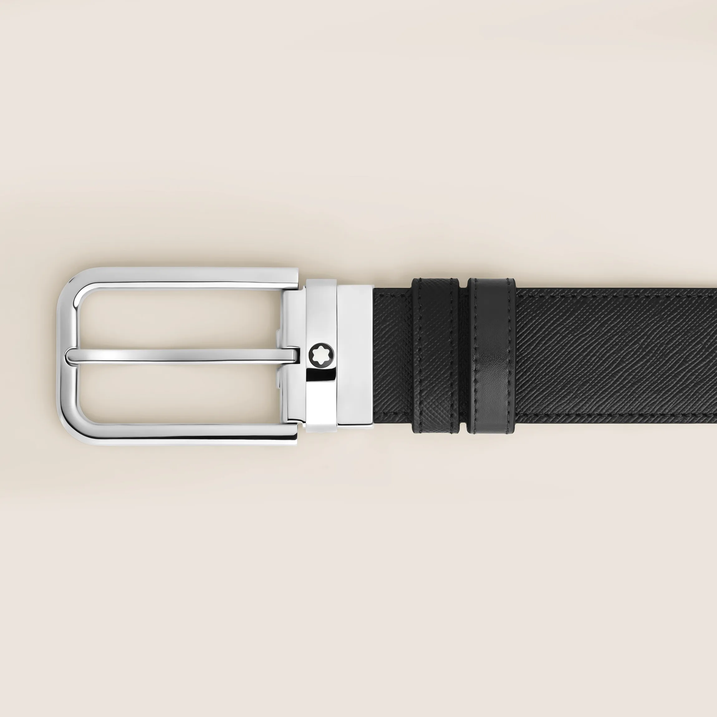 35 mm Reversible Belt in Sartorial Leather with Rectangular Buckle