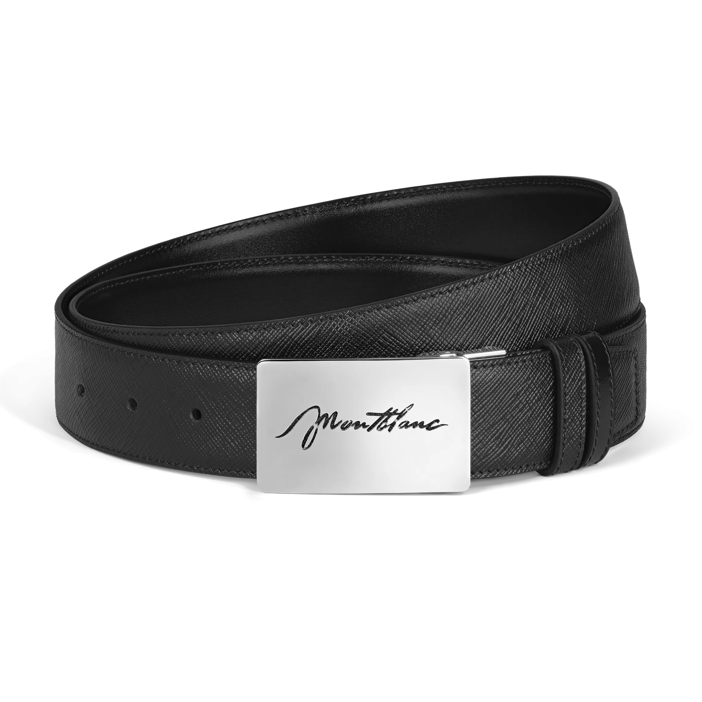 35 mm Reversible Belt in Sartorial Leather with Plate Buckle