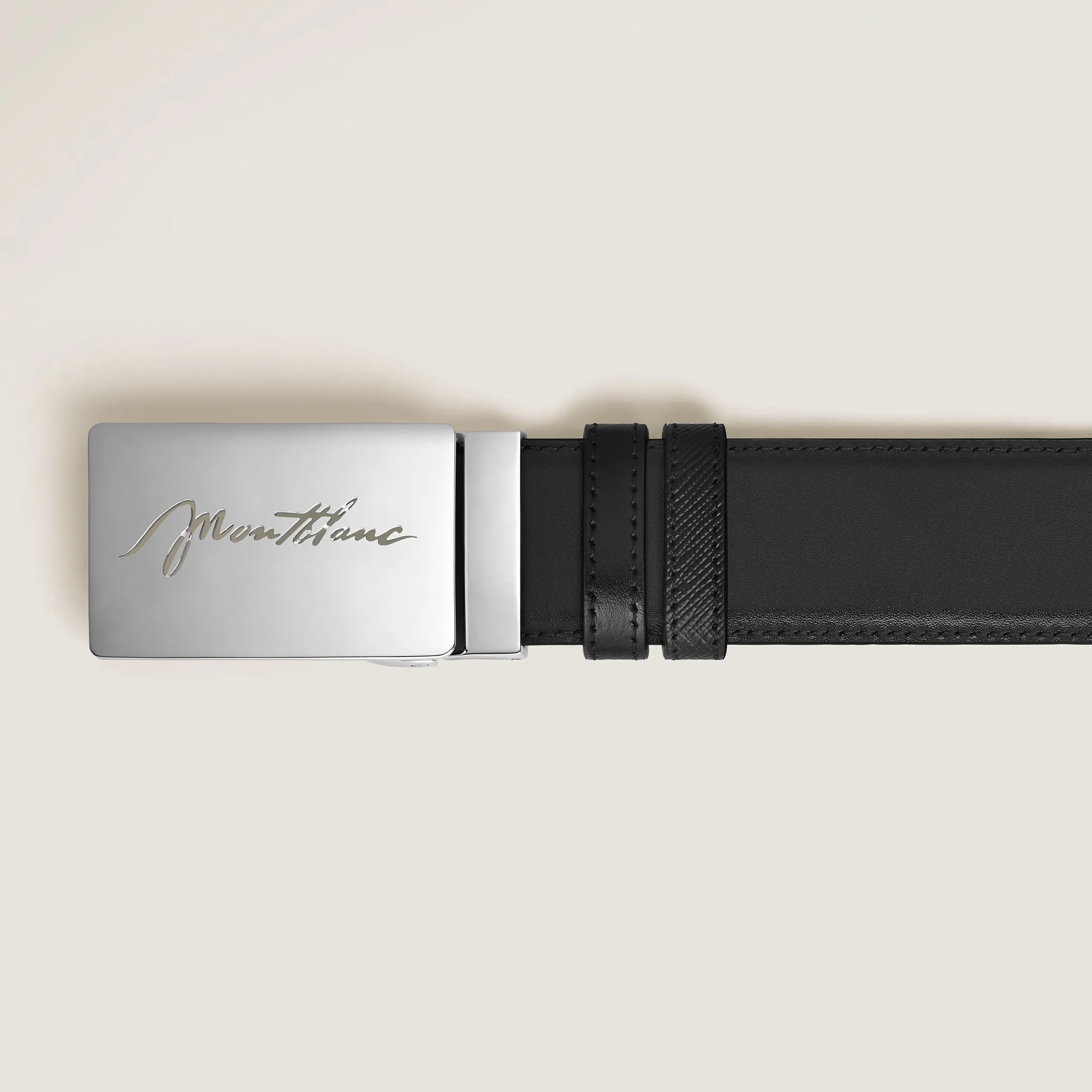 35 mm Reversible Belt in Sartorial Leather with Plate Buckle