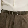 30 mm Reversible Belt in Sartorial Leather with Rectangular Buckle