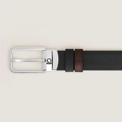 30 mm Reversible Belt in Sartorial Leather with Rectangular Buckle