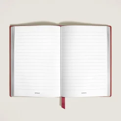 Notebook Medium, Brick Red Leather, Red, Lined Pages
