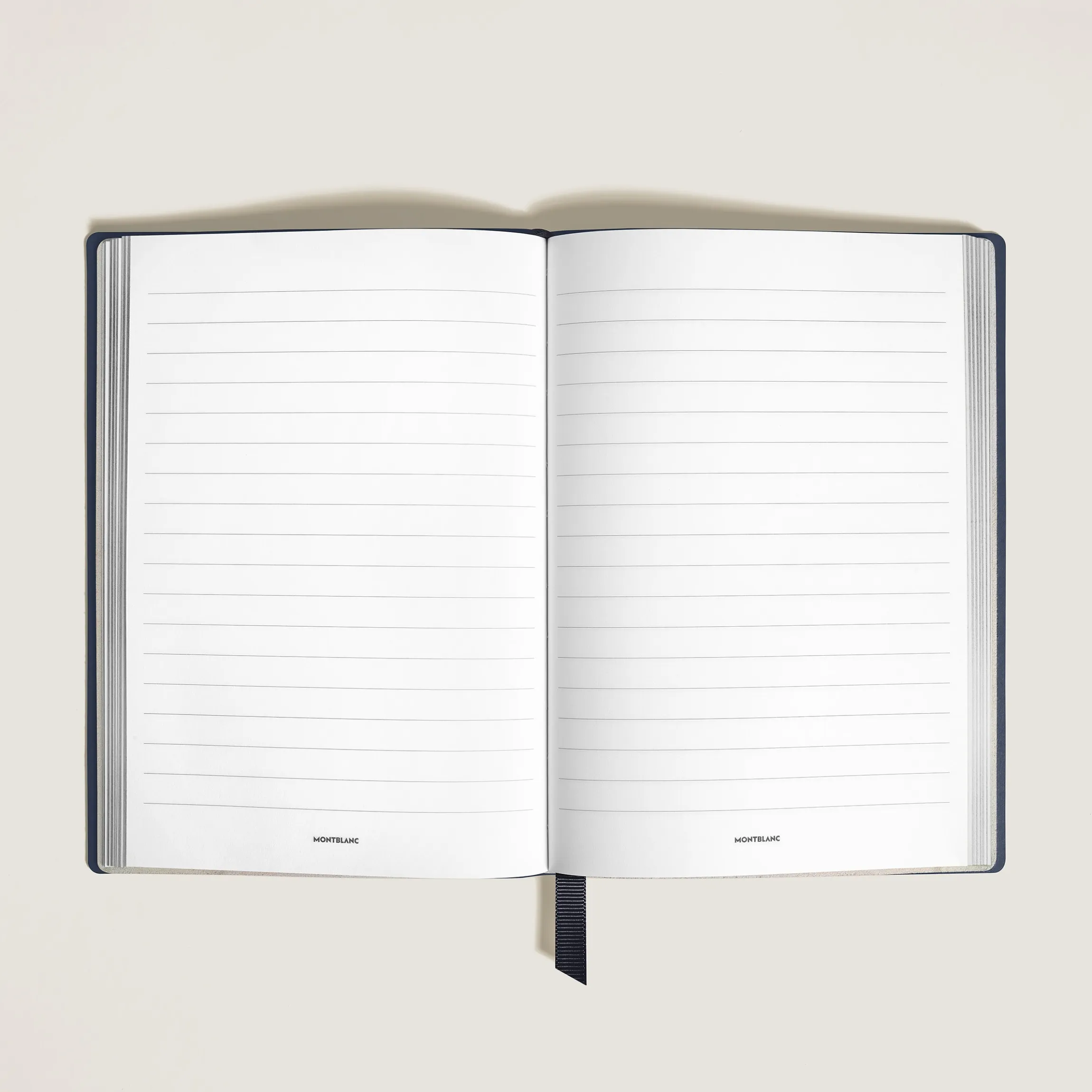 Notebook Medium, Saffiano Leather, Blue - Lined Pages