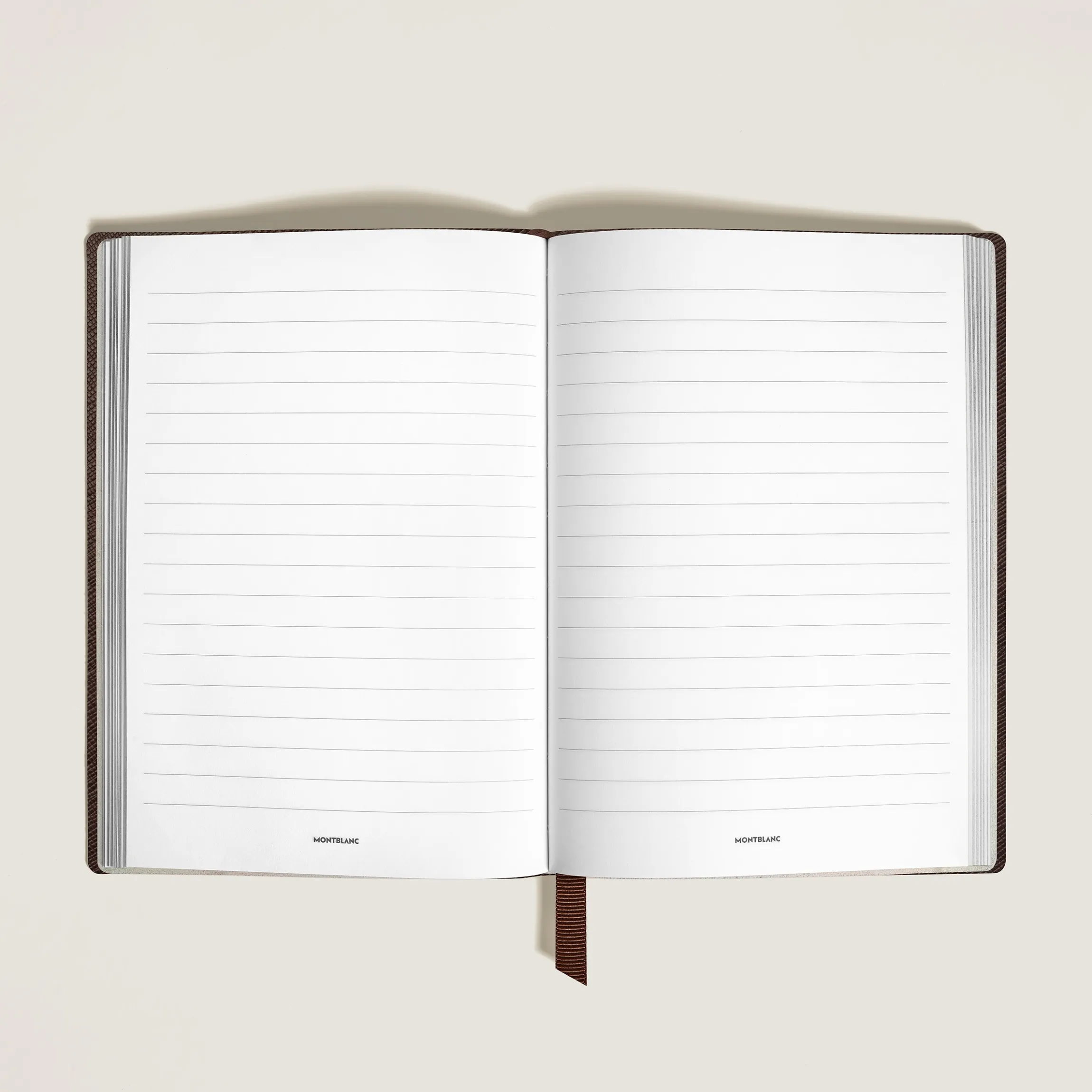 Notebook Medium, Saffiano Leather, Tobacco - Lined Pages