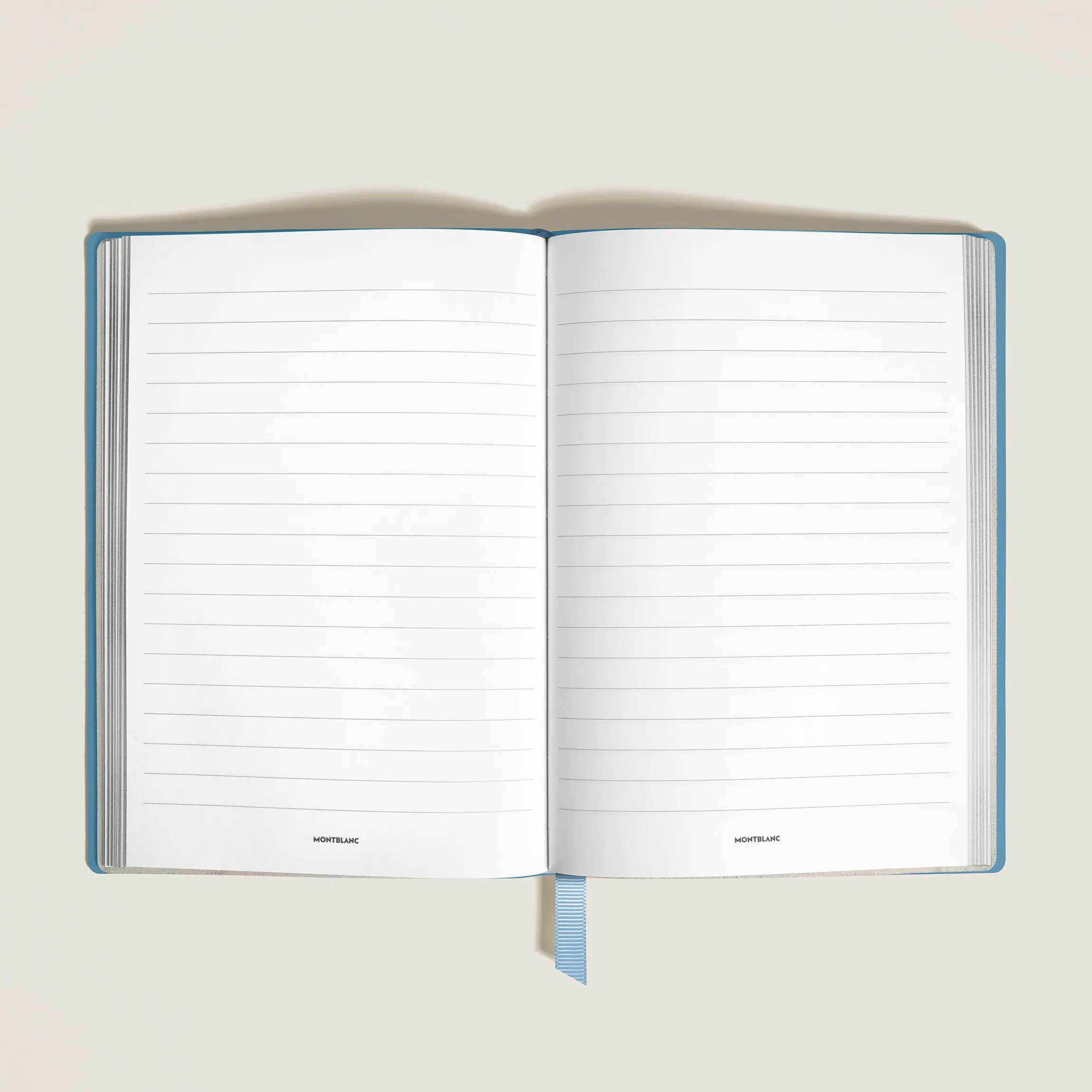 Notebook Medium, Saffiano Leather, Pale Blue - Lined Pages