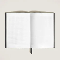 Notebook Medium, Saffiano Leather, Black - Squared Pages