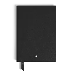 Notebook Medium, Saffiano Leather, Black - Squared Pages