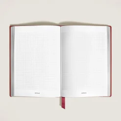 Notebook Medium, Saffiano Leather, Red - Squared Pages