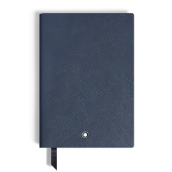 Notebook Medium, Saffiano Leather, Blue - Squared Pages