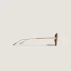 Oval Sunglasses with Gold Coloured Metal Frame
