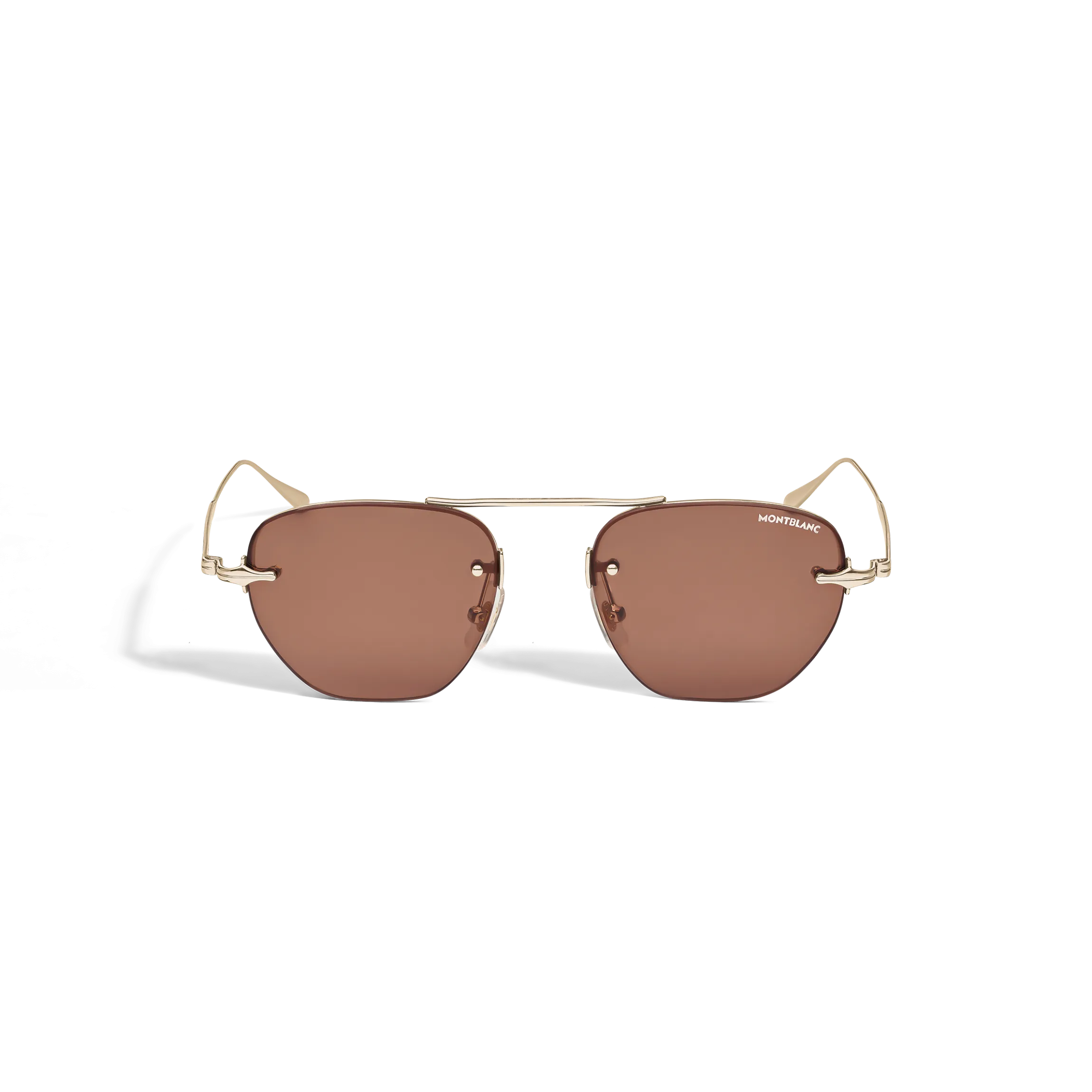 Oval Sunglasses with Gold Coloured Metal Frame