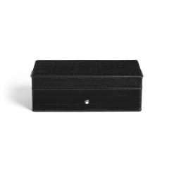 Pen Box, Croco-Embossed Leather, Black