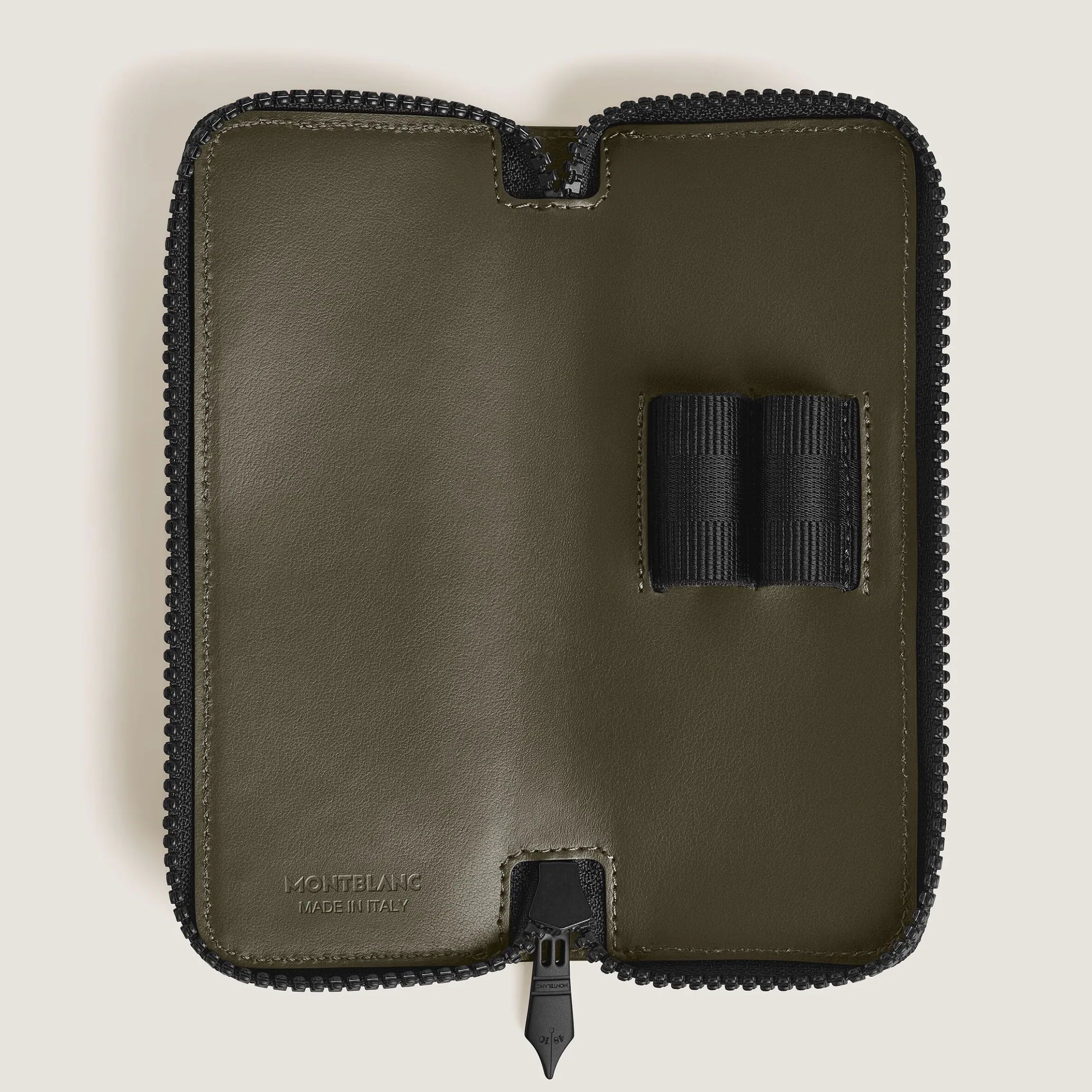 2-Pen Pouch with zip in Extreme Leather