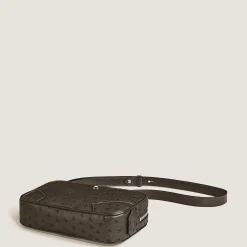 Printed ostrich mini crossbody