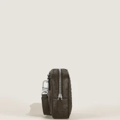 Printed ostrich mini crossbody